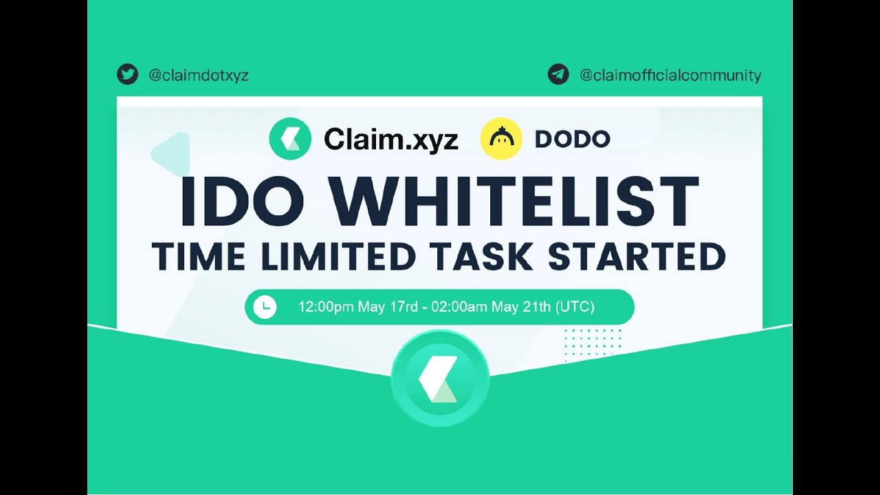 CLAIM TOKEN (BSC& ETH) IDO WHITELIST CONTEST ON DODO PLATFORM