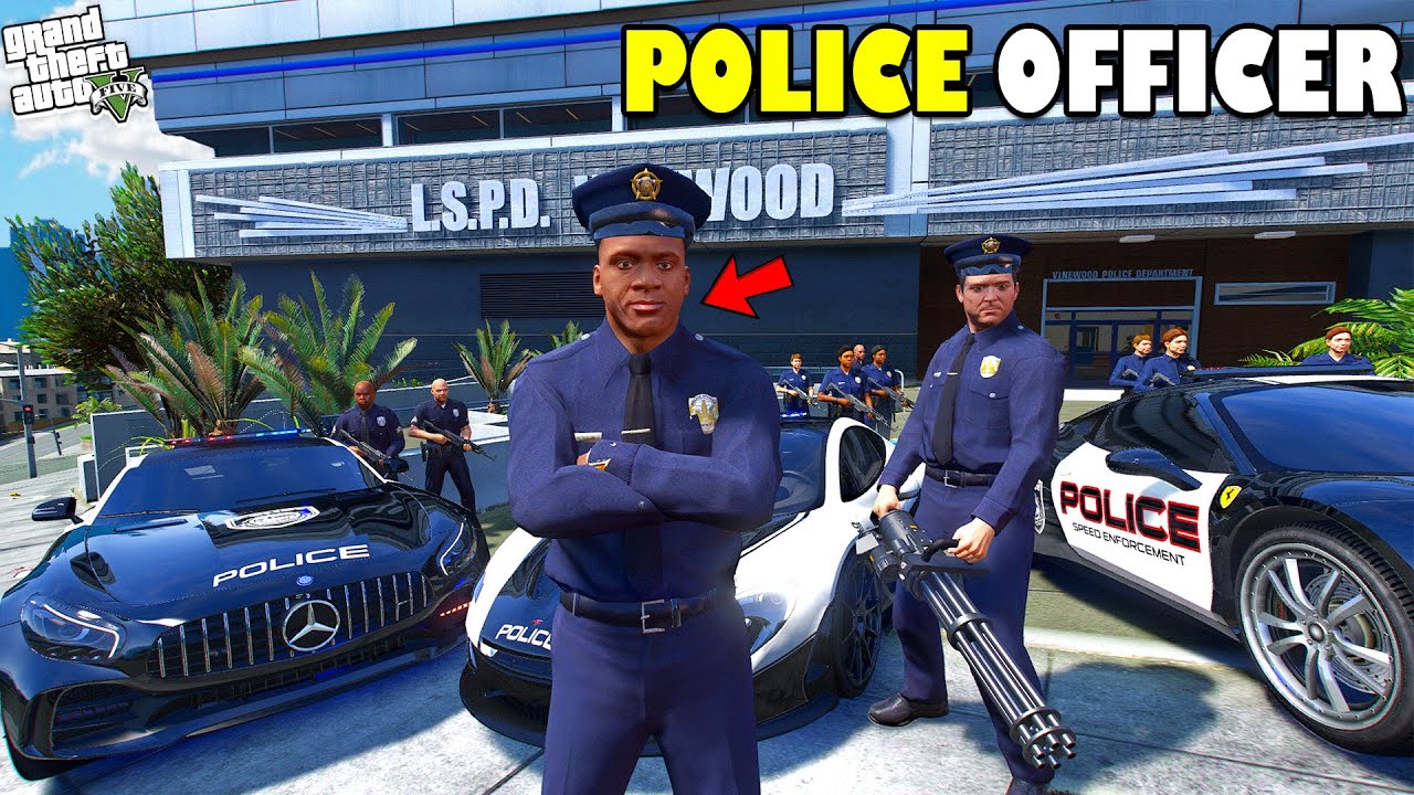 Franklin Join the Police Force to Save Los Santos in GTA 5! | Shinchan & Chop