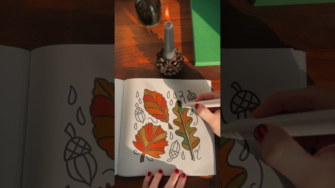 Autumn Hygge Coloring Book | Relaxing ASMR | Fall Foliage