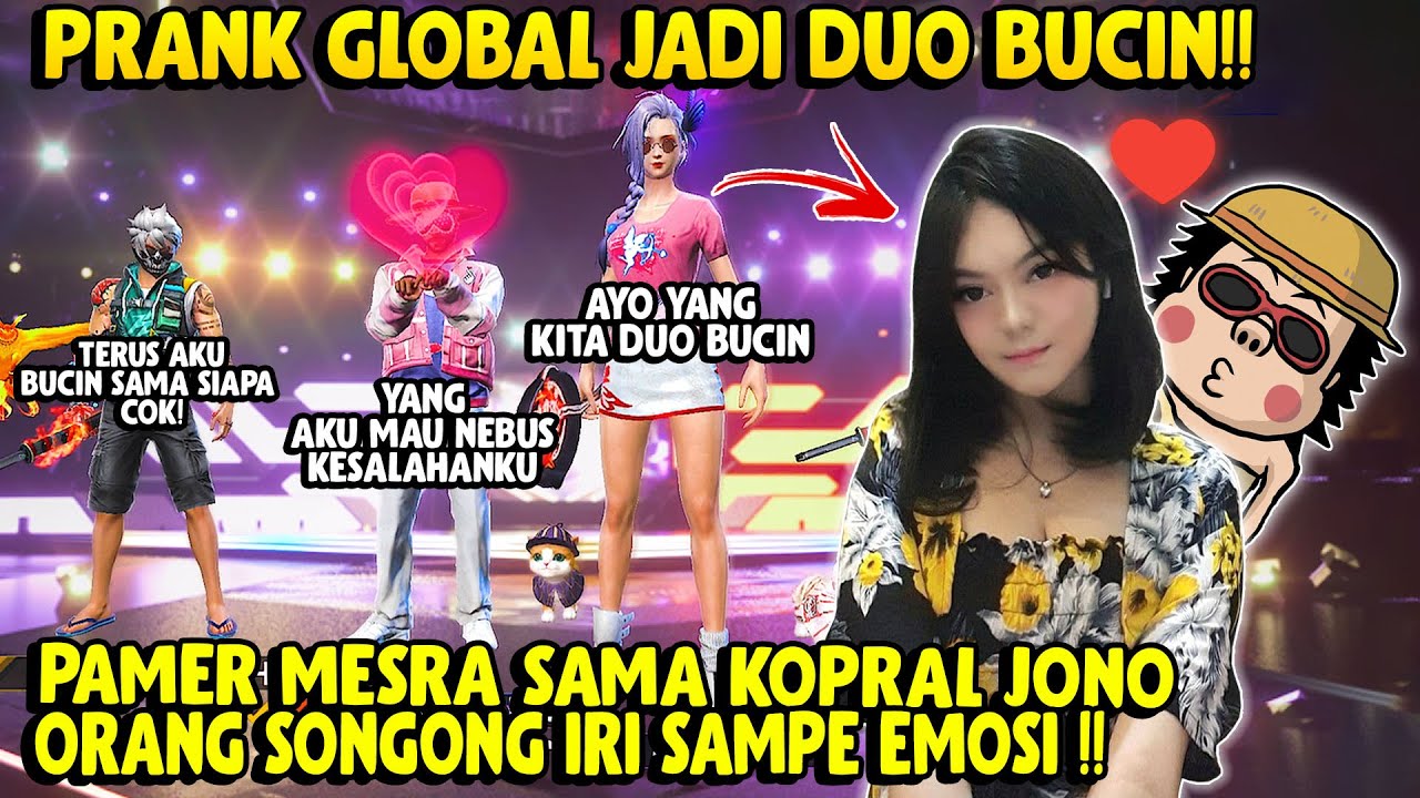 PRANK GLOBAL DUO BUCIN BARENG KOPRAL JONO DIGOMBALAIN SAMBIL PAMER MESRA - ORANG SONGONG AUTO EMOSI!