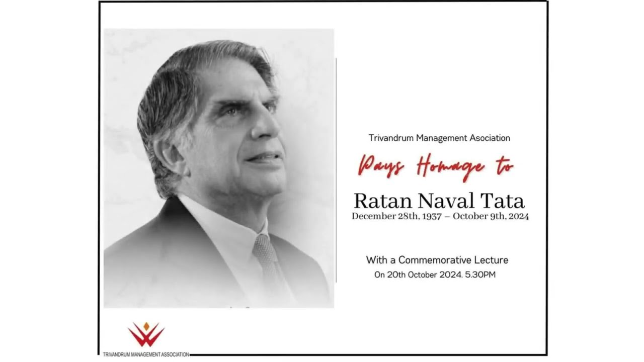 🌟Trivandrum Management Association takes lead in honoring a Titan: Padma Vibhushan Ratan Naval Tata🌟