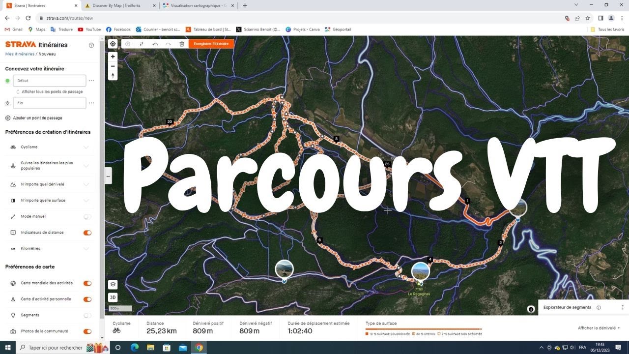Je crée mon parcours VTT avec Strava, Trailforks et Géoportail