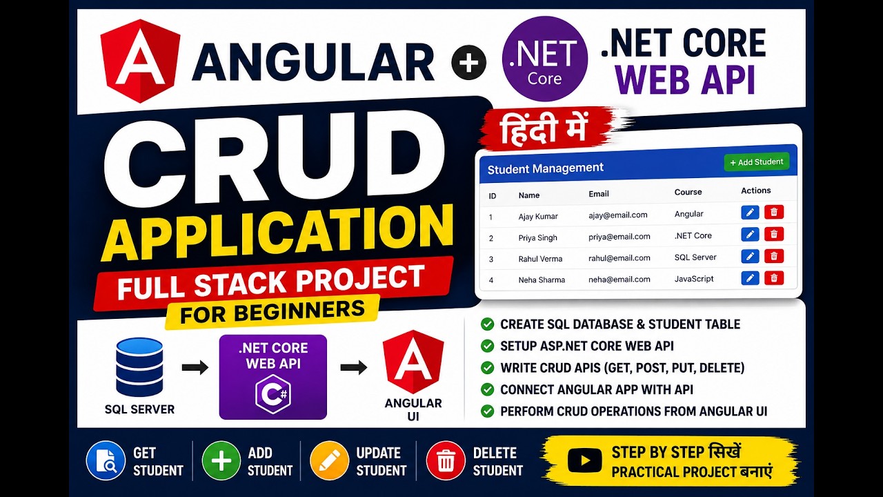 Complete CRUD App with Angular & .NET Core API | Full Stack Project for Beginners