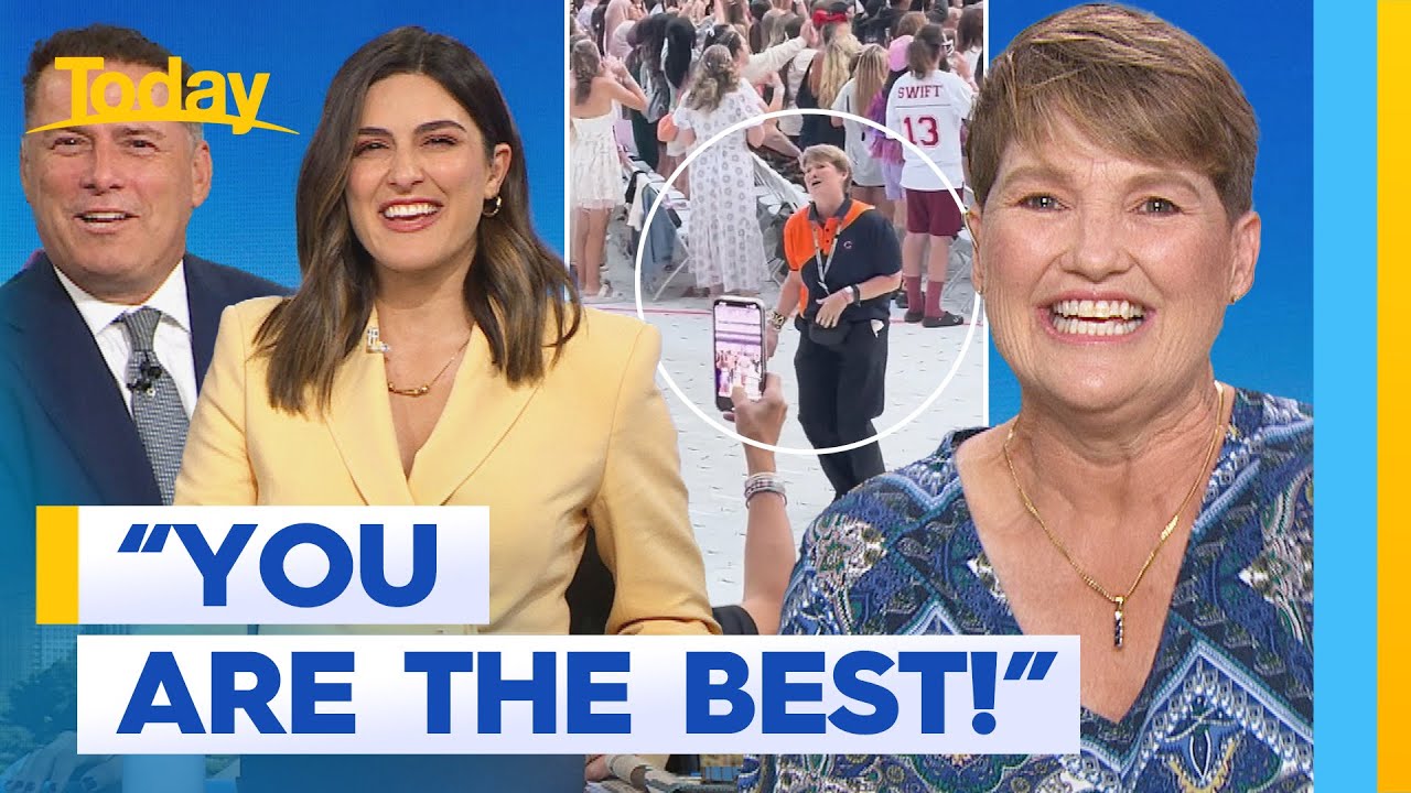 MCG security guard goes viral for act at Taylor Swift show | Today Show Australia