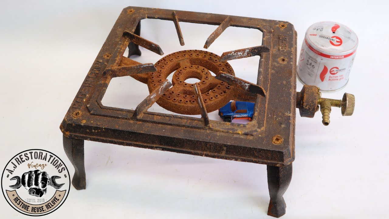 Old Cast Iron Gas Stove Restoration.