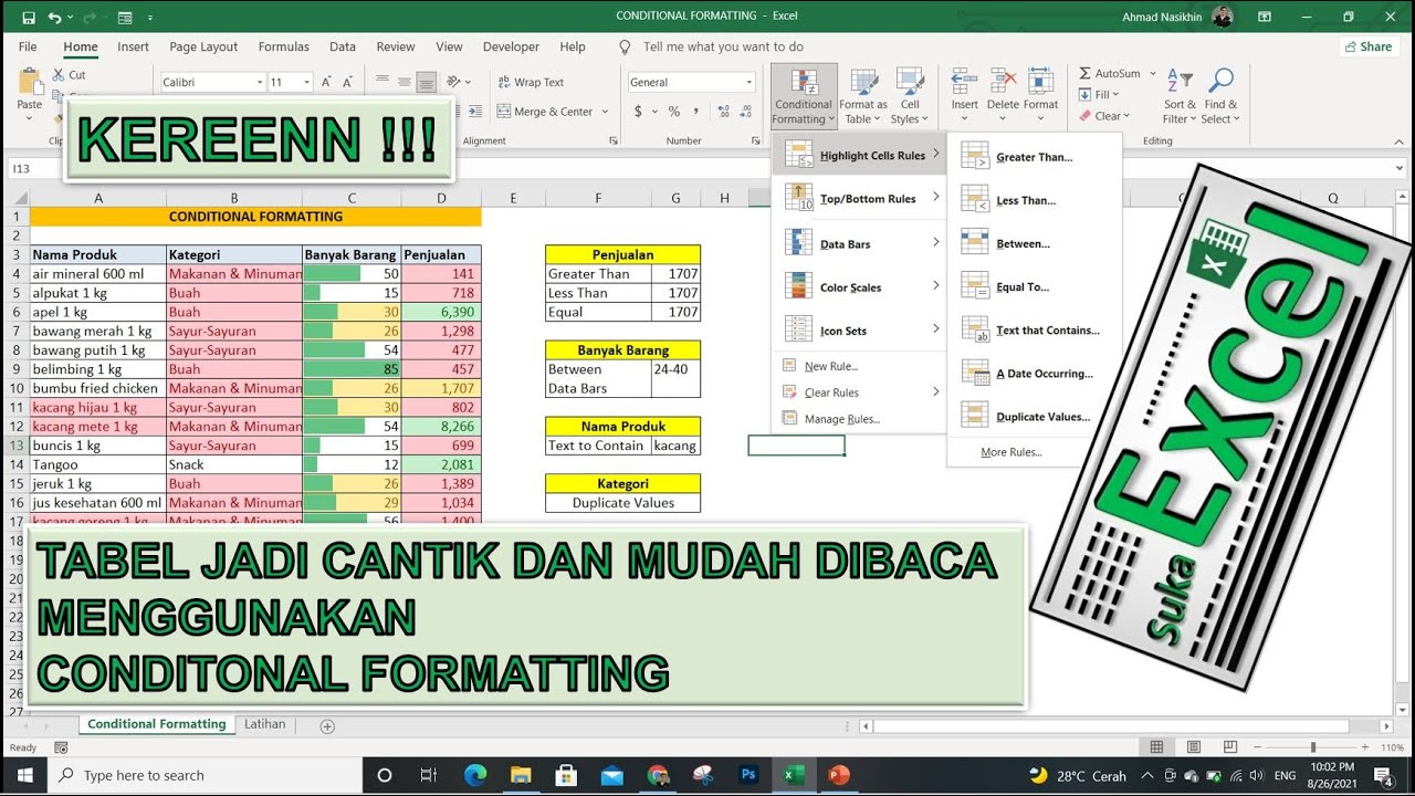 CONDITIONAL FORMATTING PADA MICROSOFT EXCEL
