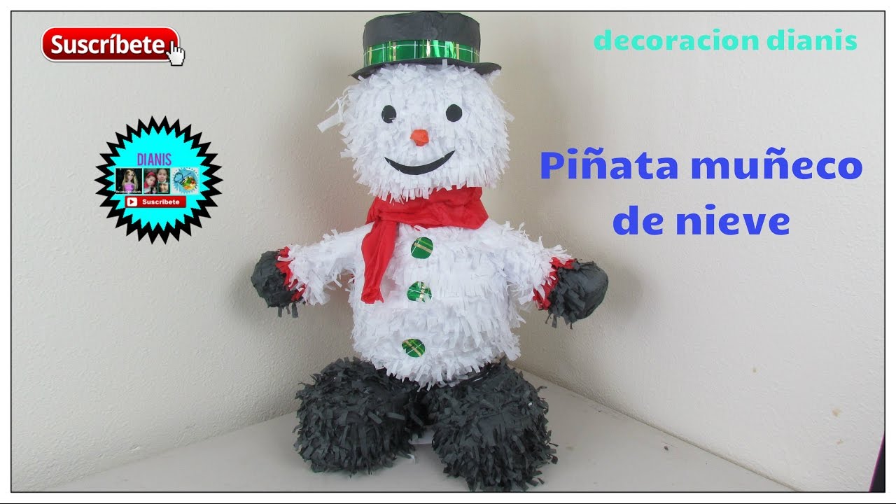 piñata muñeco de nieve  decoracion dianis