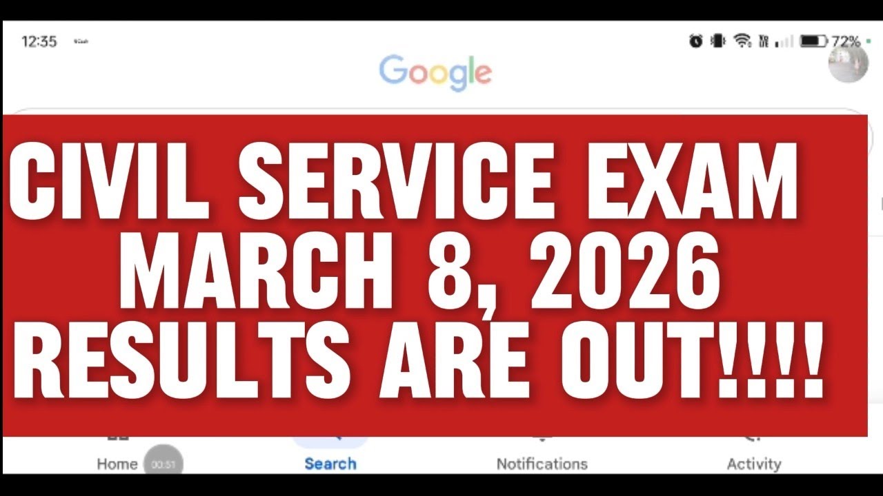 Civil Service Exam results March 8,2026