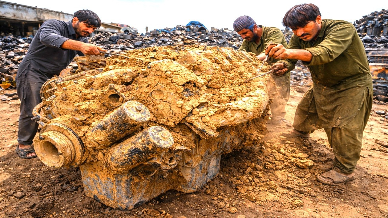 Пакистанский механик восстановил двигатель грузовика, забитый грязью - @Mechanical-Hands