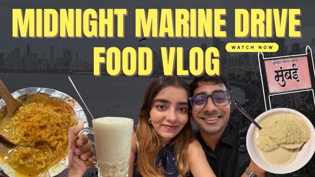 Mid-Night Food Spots near MARINE DRIVE Mumbai | Maggi , Juices , Fav idli spot & more🍜🤤✨