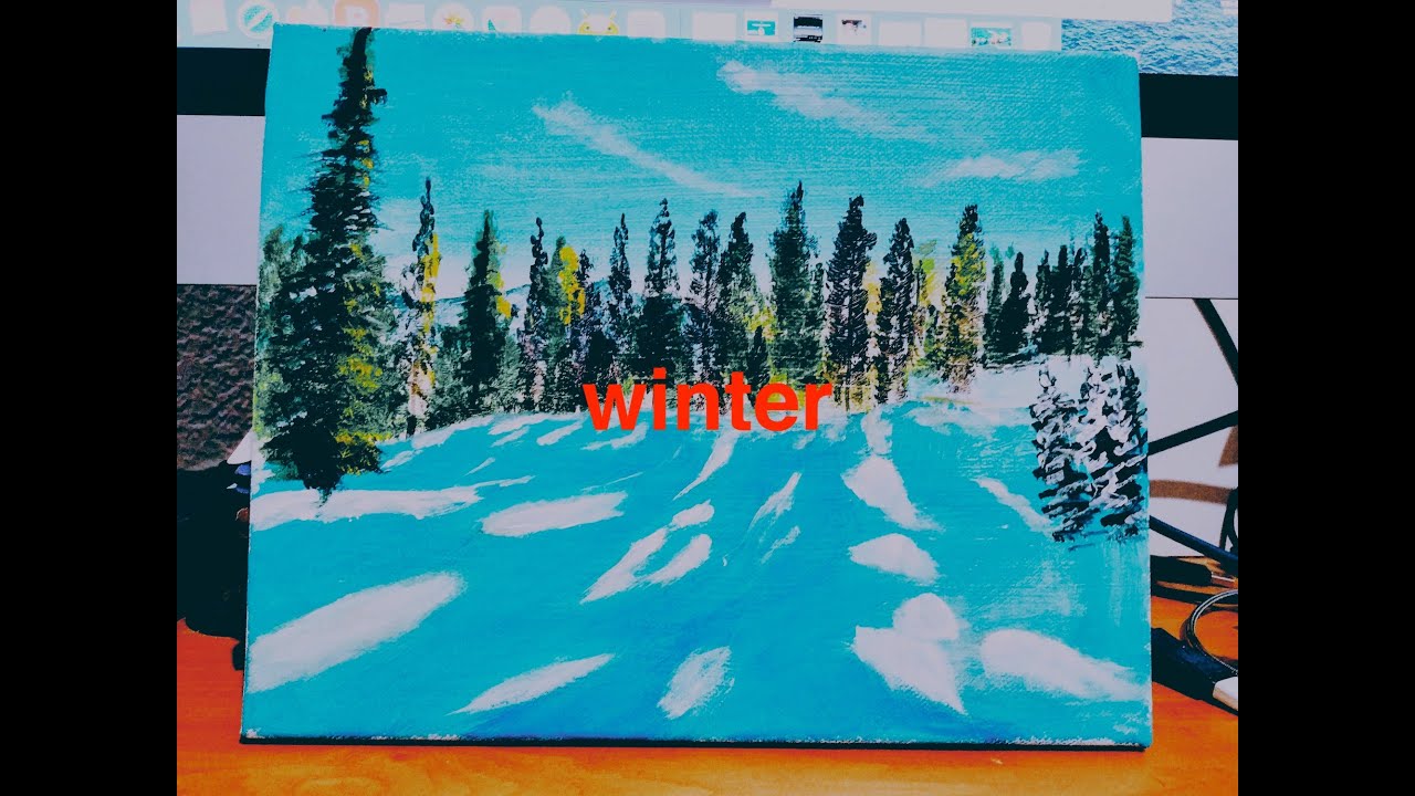 winter for beginner ,acrylic painting