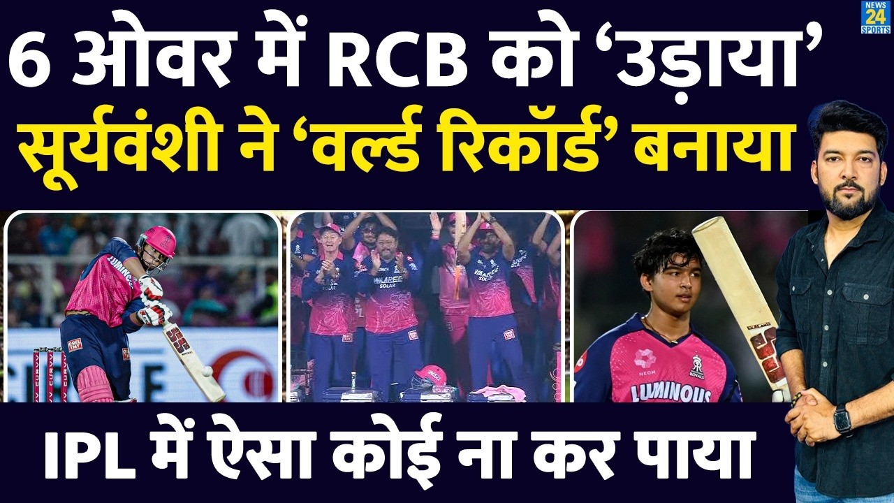 RCB vs RR Highlights: 6 ओवर&rsquo; में RCB को &lsquo;उड़ाया&rsquo;! Vaibhav Suryavanshi ने नया &lsquo;वर्ल्ड रिकॉर्ड&rsquo; बनाया!