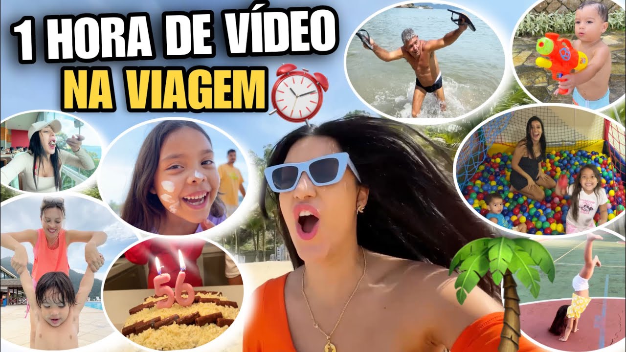 1 HORA DE VÍDEO NA VIAGEM!! ⏰ *MOSTREI TUDO REALZÃO* ☀️🌴😱