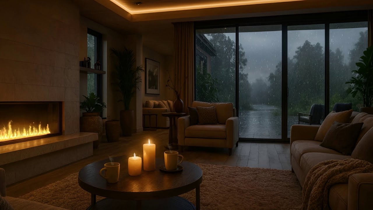 The Woodland Hearth: 8 Hours of Cozy Cabin Rain & Fireplace Ambience (4K Sleep/Study)
