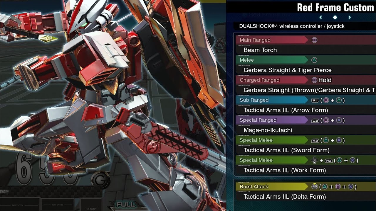 Astray Red Frame Custom - Gundam Extreme Versus Maxi Boost ON Combo Guide