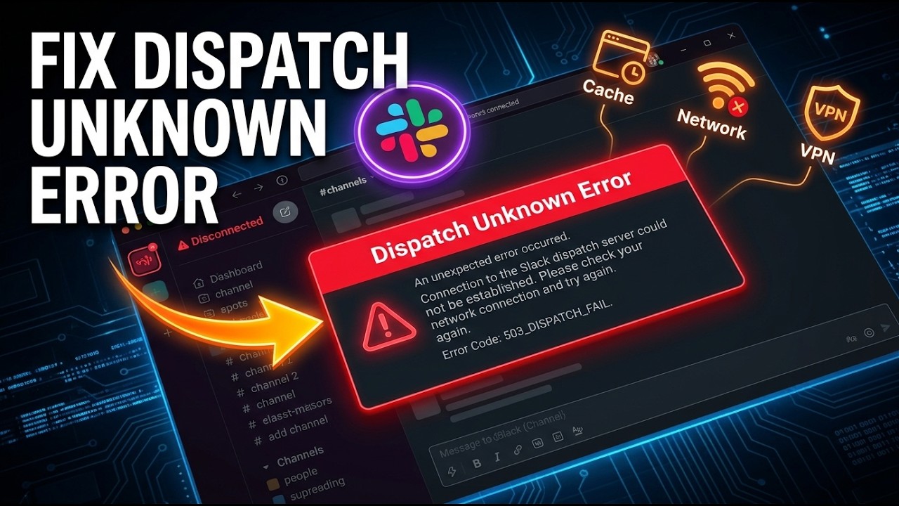 How to Fix Slack Dispatch Unknown Error | Cache, Network & VPN Fix Guide