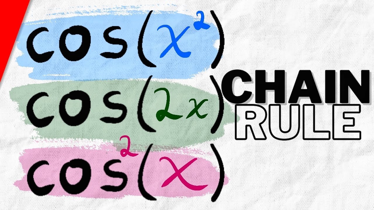 Производные cos(x^2), cos^2(x) и cos(2x) с цепочкой уравнений | Упражнения по исчислению 1