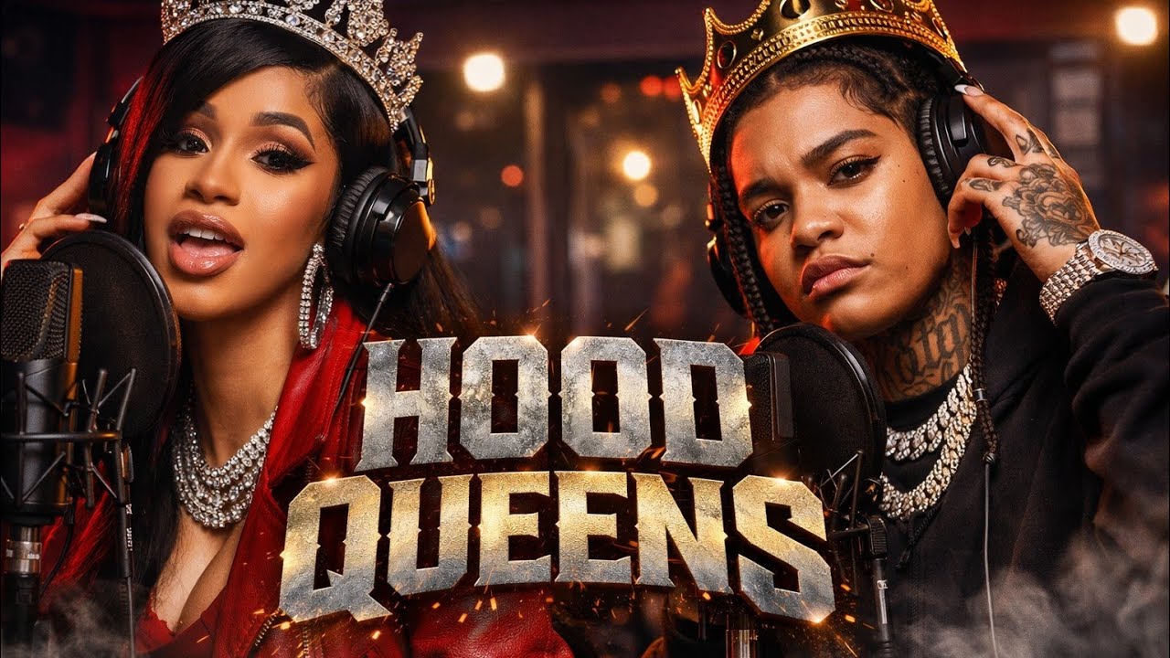 Cardi B Ft Young M.A  -  Hood Queens 👑 (Music Lyrics Video)