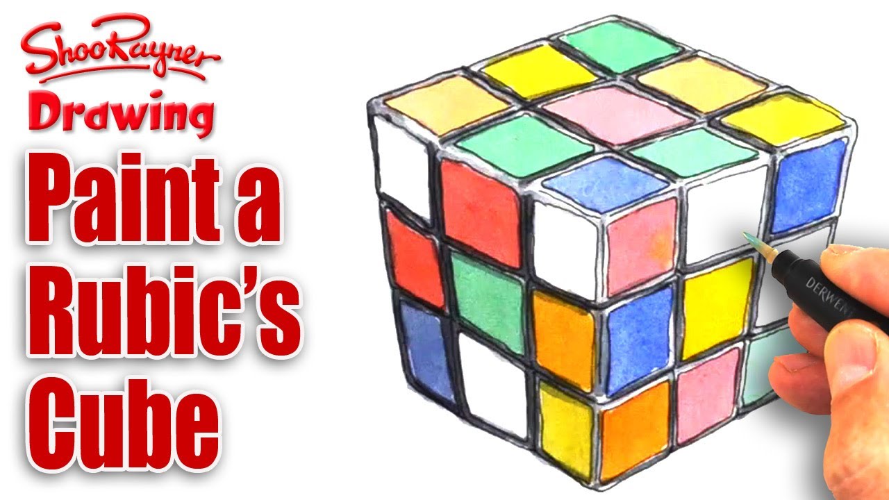 How to paint a Rubik's Cube in Watercolour