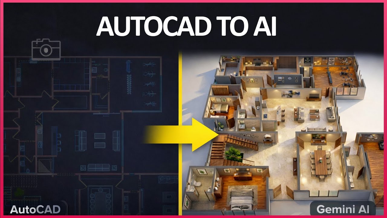Turn AutoCAD Floor Plans into 3D Renders with AI | Gemini AI Tutorial