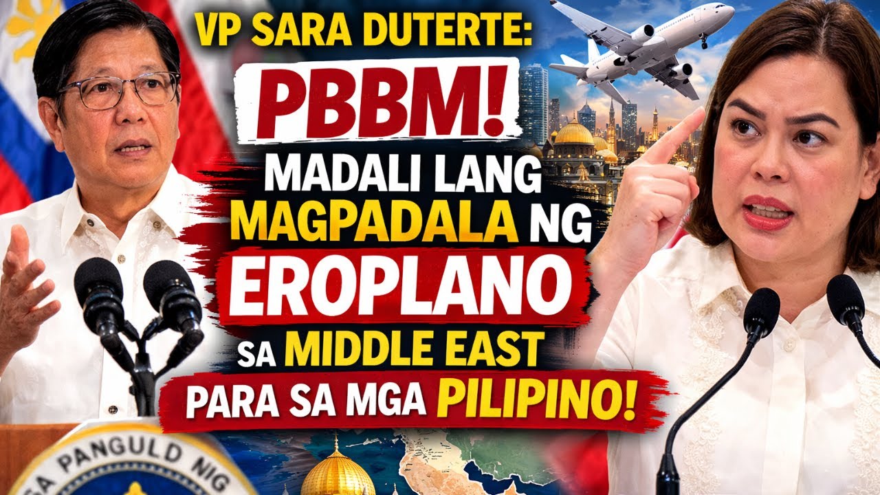 VP SARA DUTERTE: PBBM! MADALI LANG MAGPADALA NG EROPLANO SA MIDDLE EAST PARA SA MGA PILIPINO!