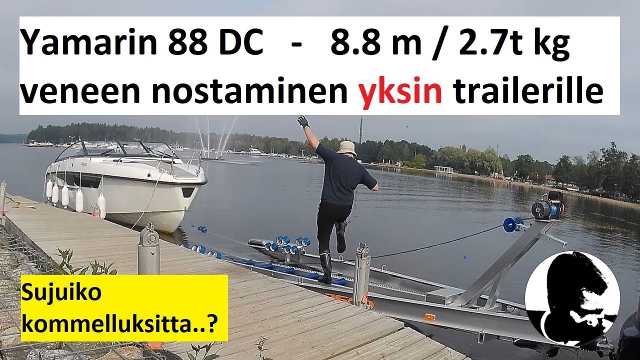 Yamarin 88 DC traileriveneenä osa2 - Veneen nostaminen yksin trailerille