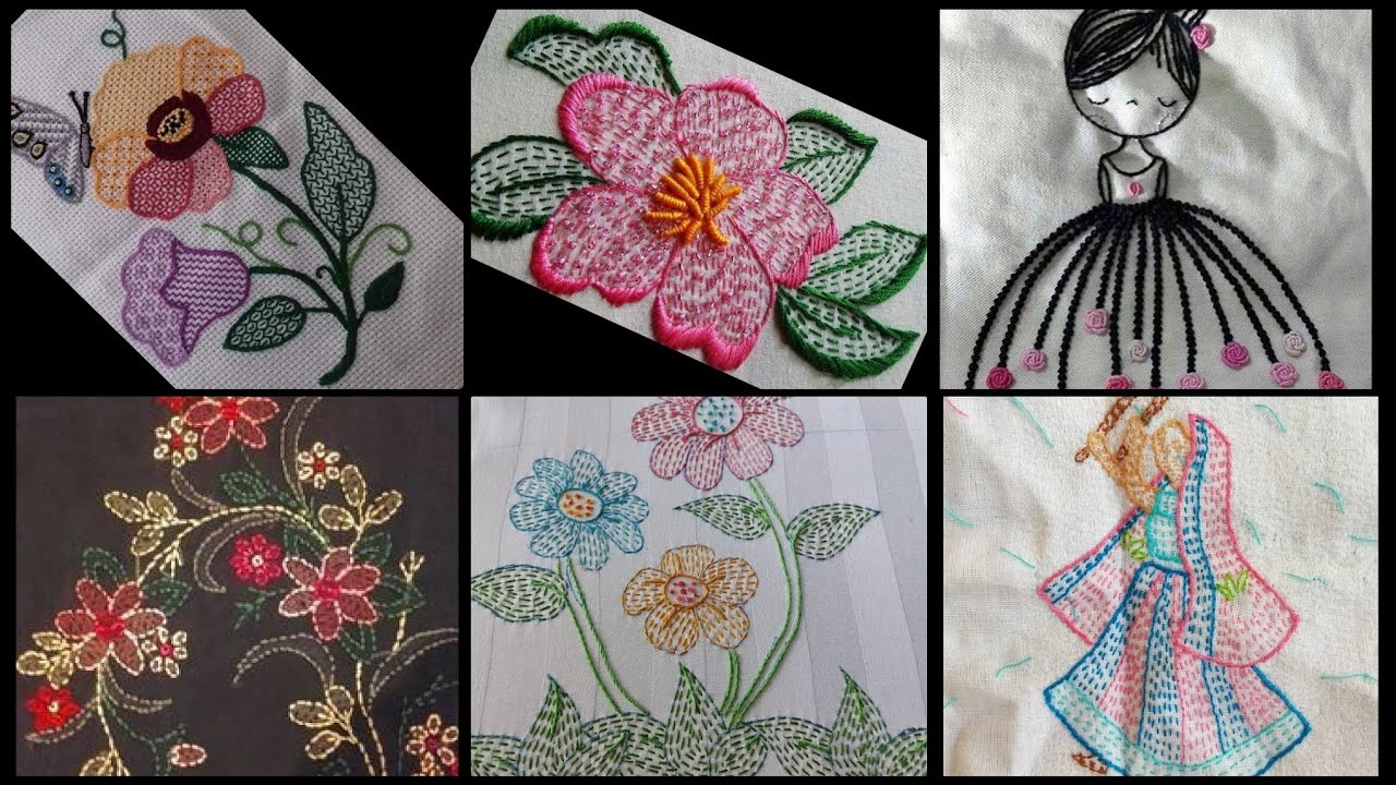 Beautiful running stitch hand embroidery designs for all project