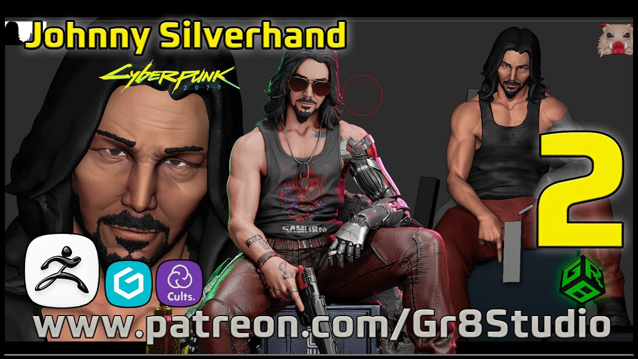 Johnny Silverhand - Cyberpunk 2077  - Zbrush Sculpt - 2