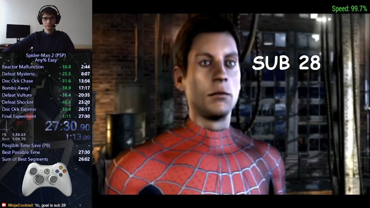 Spider-Man 2 PSP Any% Easy Speedrun in 27:30 (PPSSPP 1.11)