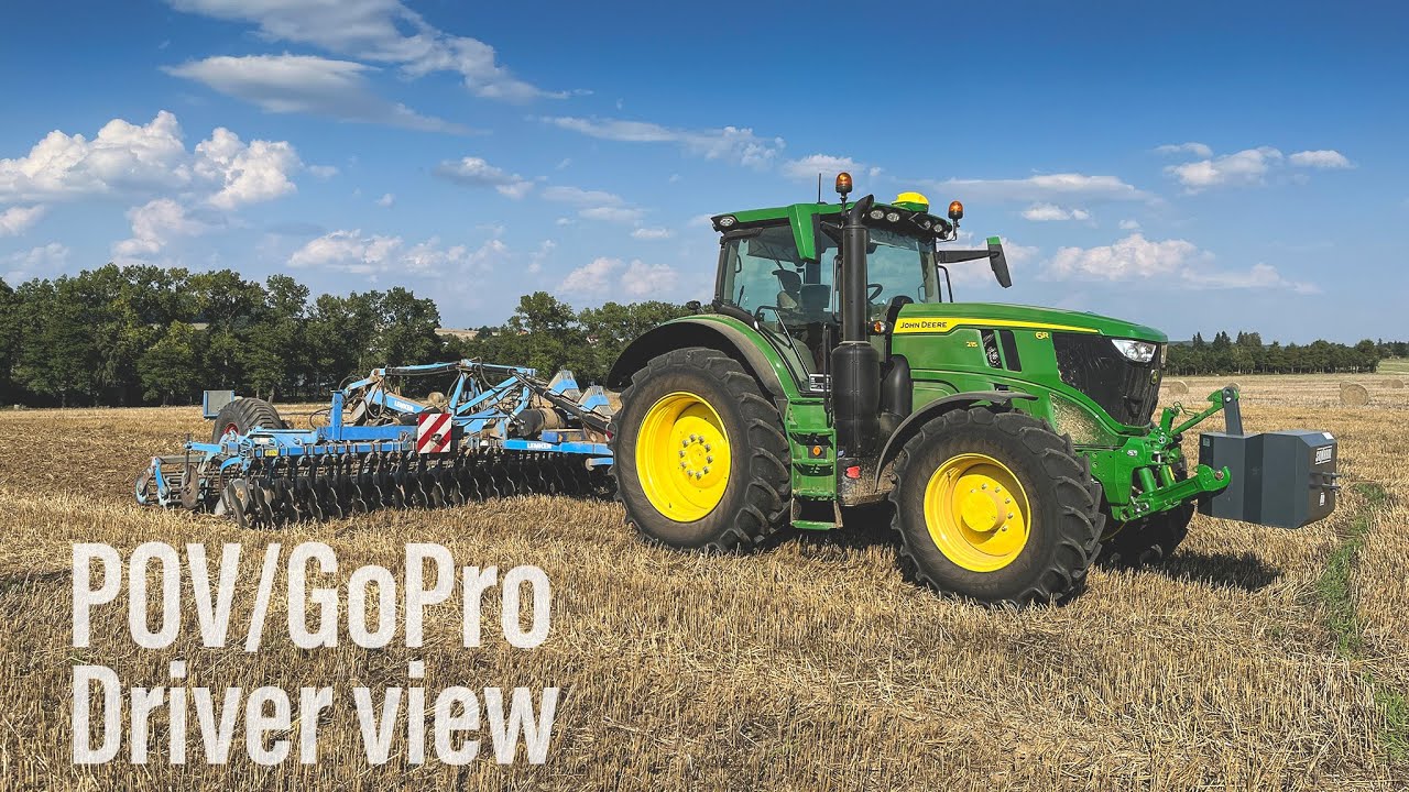 POV/GoPro/Driver view - první podmítky s novým John Deere 6R 215 & Lemken Rubin 9 6m