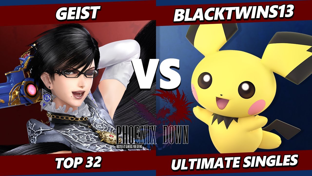 Phoenix Down - Geist (Bayonetta) Vs. Blacktwins13 (Pichu, Pyra Mythra) Smash Ultimate - SSBU