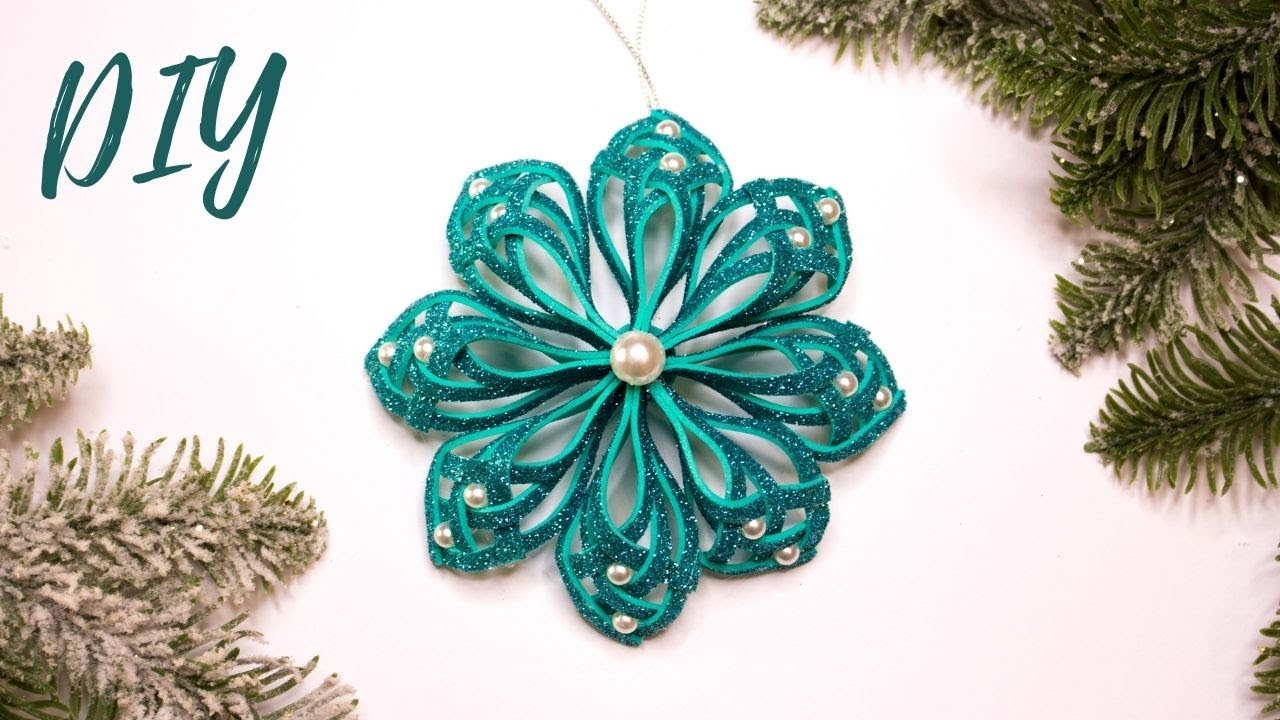 НЕЖНАЯ СНЕЖИНКА ИЗ ФОАМИРАНА ❄️ Рождественское украшение из фоамирана ❄️ DIY Christmas Decor