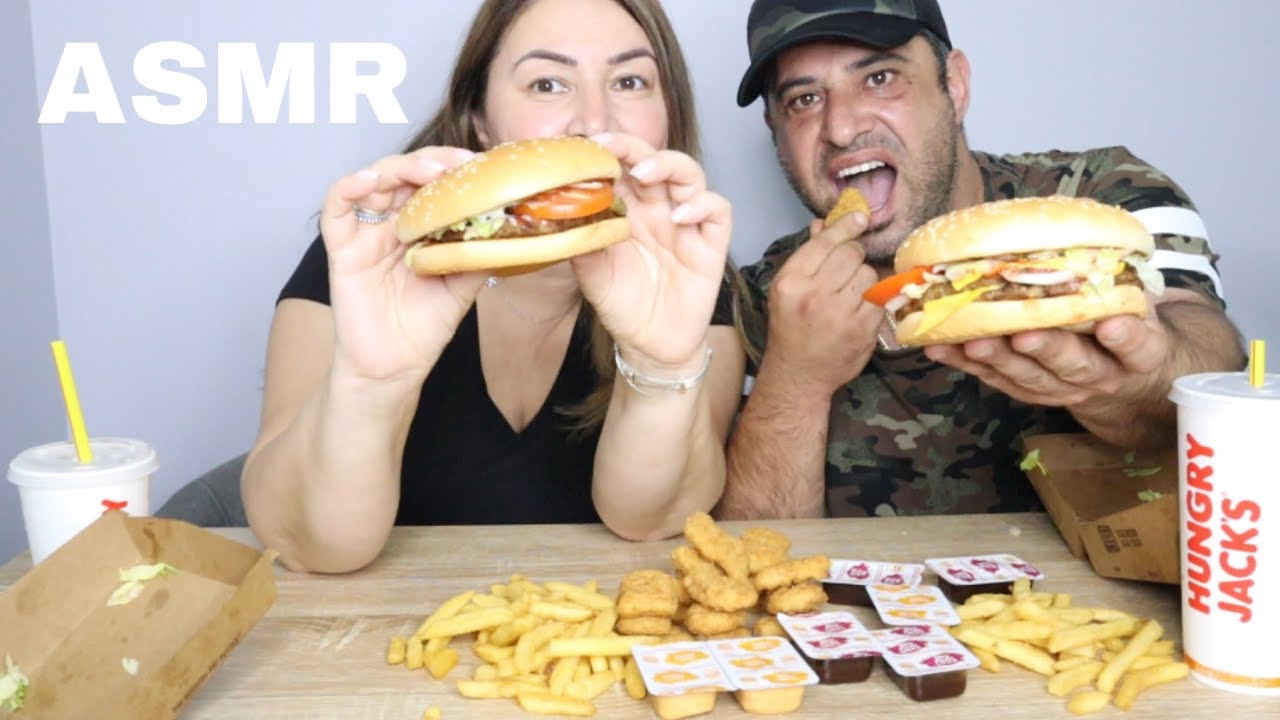 *ASMR* BURGER KIND / HUNGRY JACKS **DOUBLE WHOPPER* + CHICKEN NUGGETS