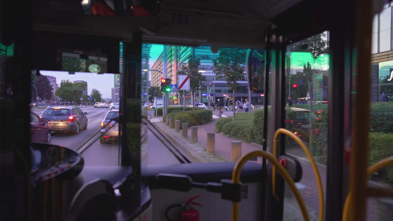 Poland, Szczecin, bus 107 ride from Plac Rodła to Wilcza Wiadukt