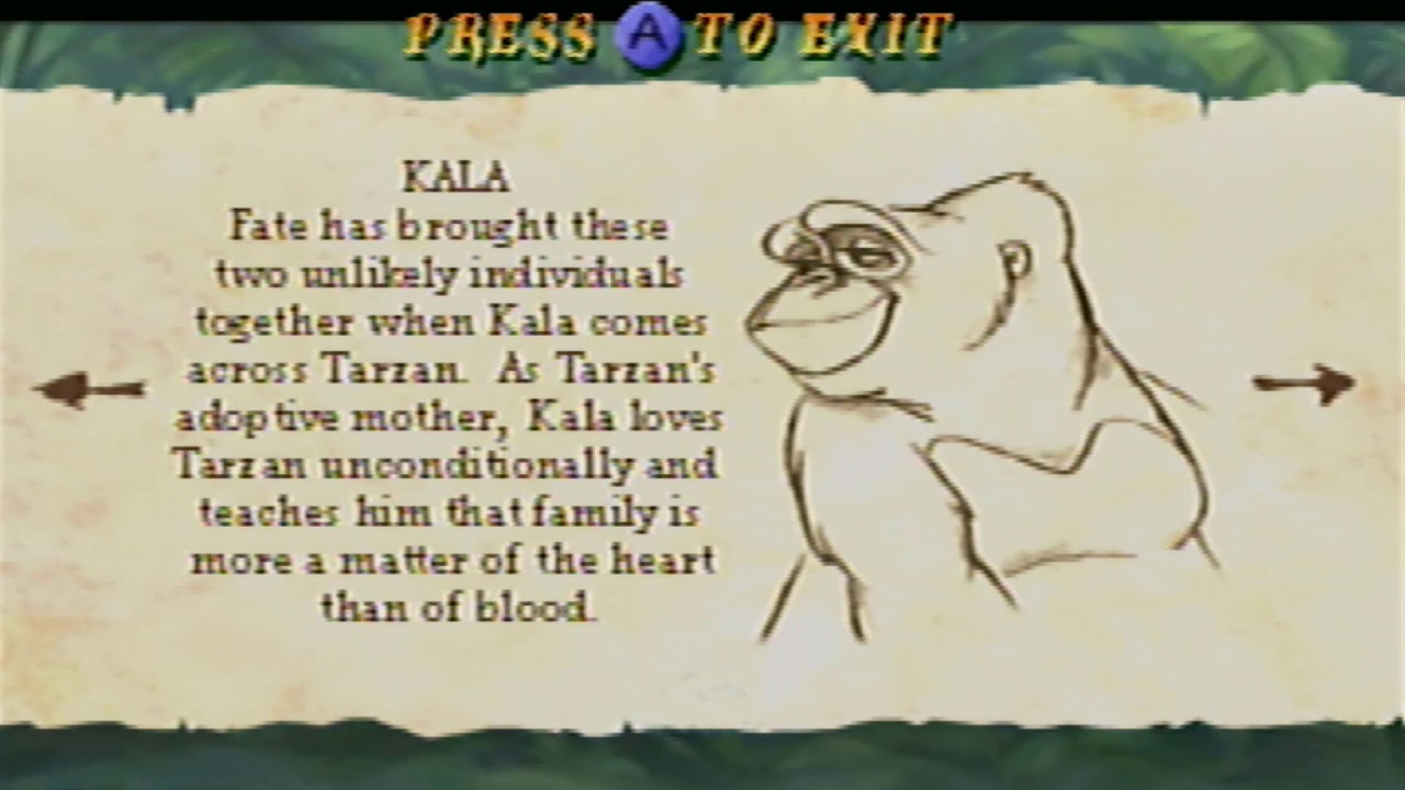 Disney's Tarzan Nintendo 64 Gameplay Hard Walkthrough Part 0 - Character Screens!