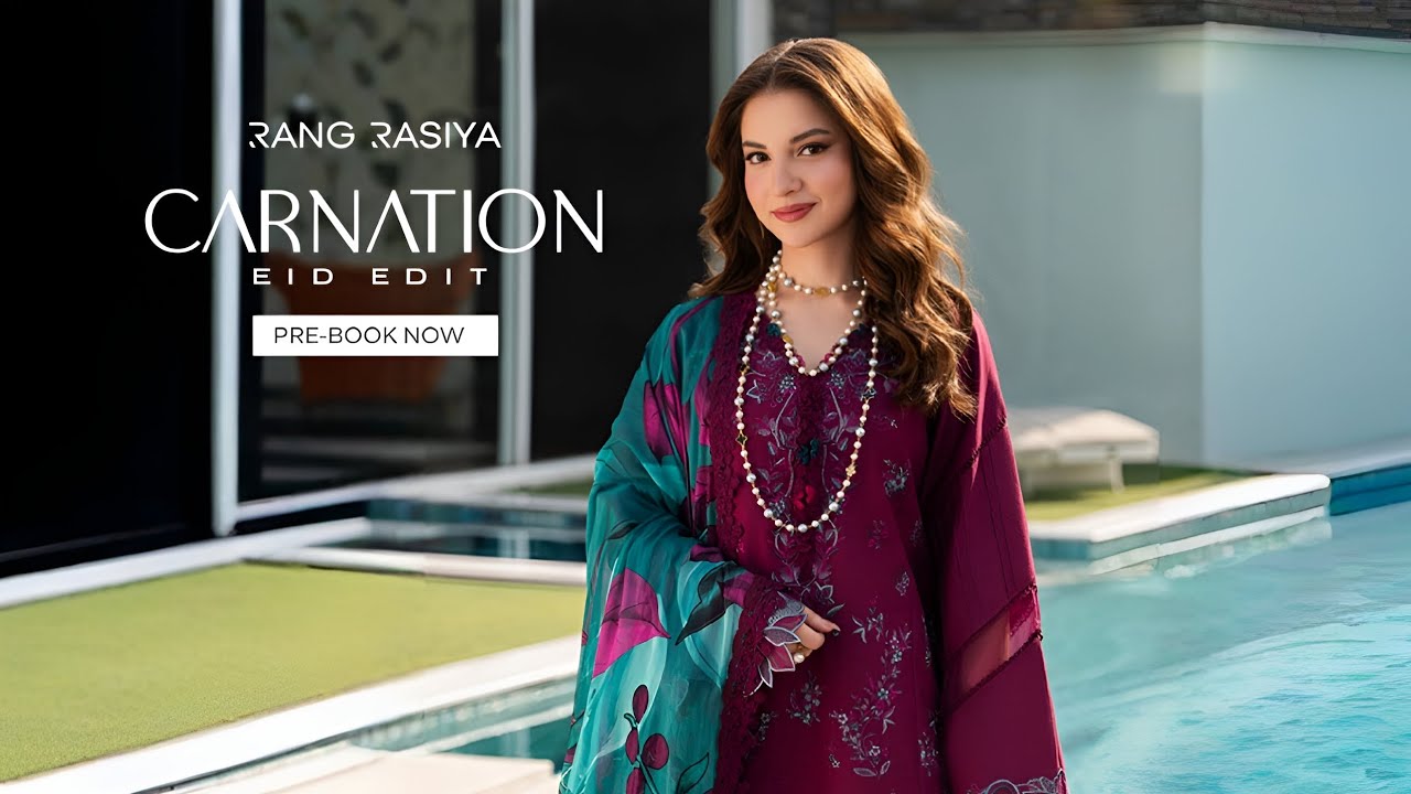 Rang Rasiya Carnation Eid Edit'26 | Rang Rasiya Luxury Lawn Unstitched Collection 2026
