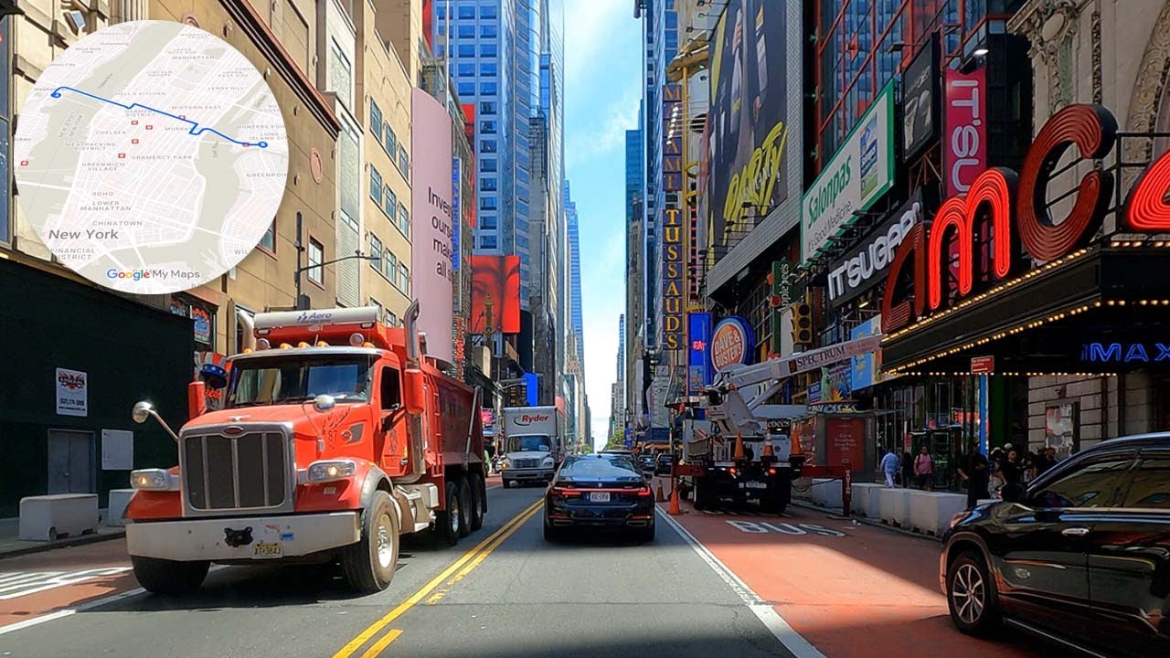 Lincoln Tunnel to Queens Midtown Tunnel - NYC Midtown Manhattan Crossing Eastbound