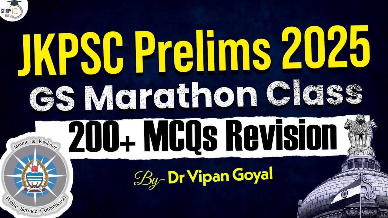 JKPSC 2025 GS MCQs Marathon Class | JKPSC KAS General Studies MCQs | Dr Vipan Goyal