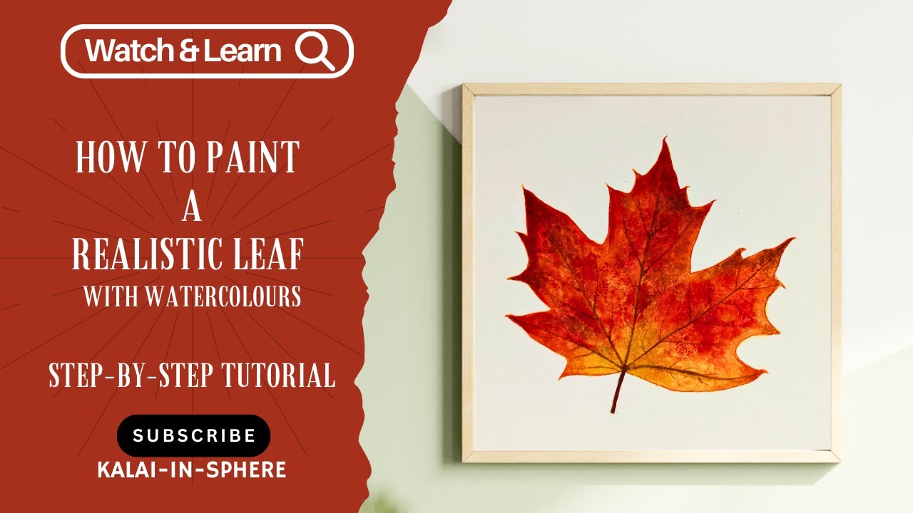 Stunning Autumn Maple Leaf Watercolor Painting | Easy Step by Step Tutorial | Kalai in Sphere