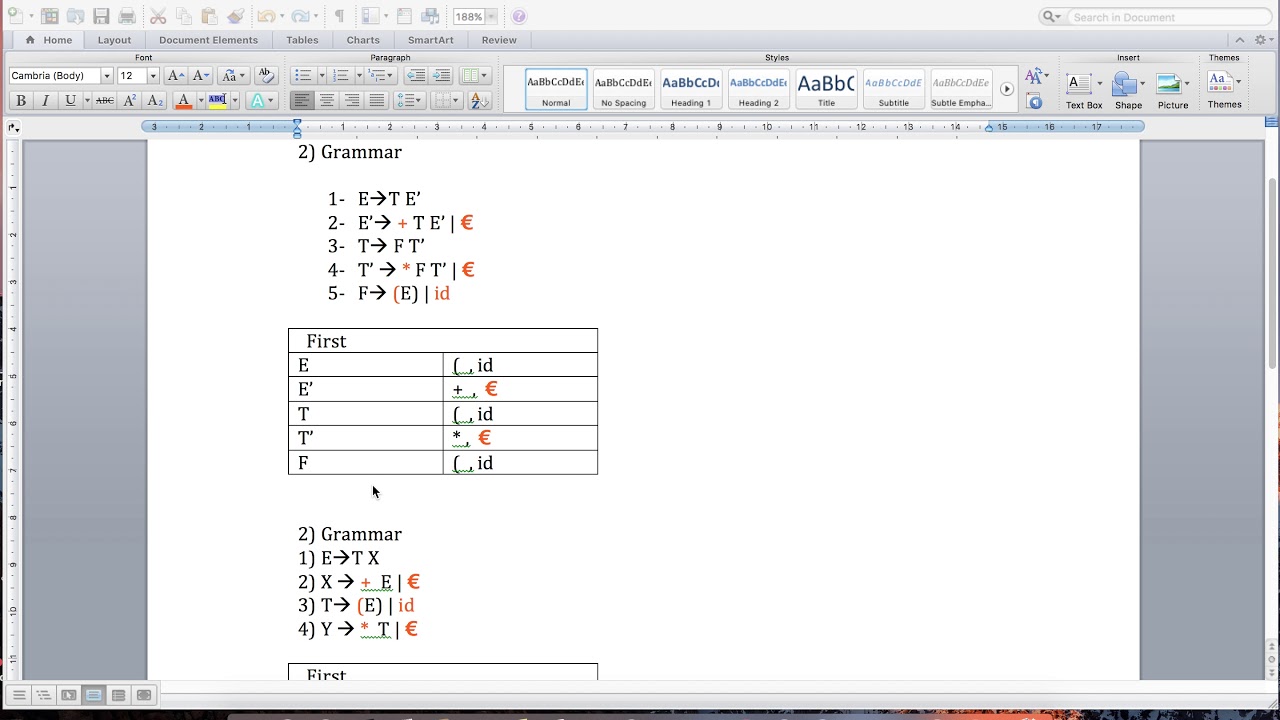 Compiler Design ( المترجمات ) | First إيجاد الـ