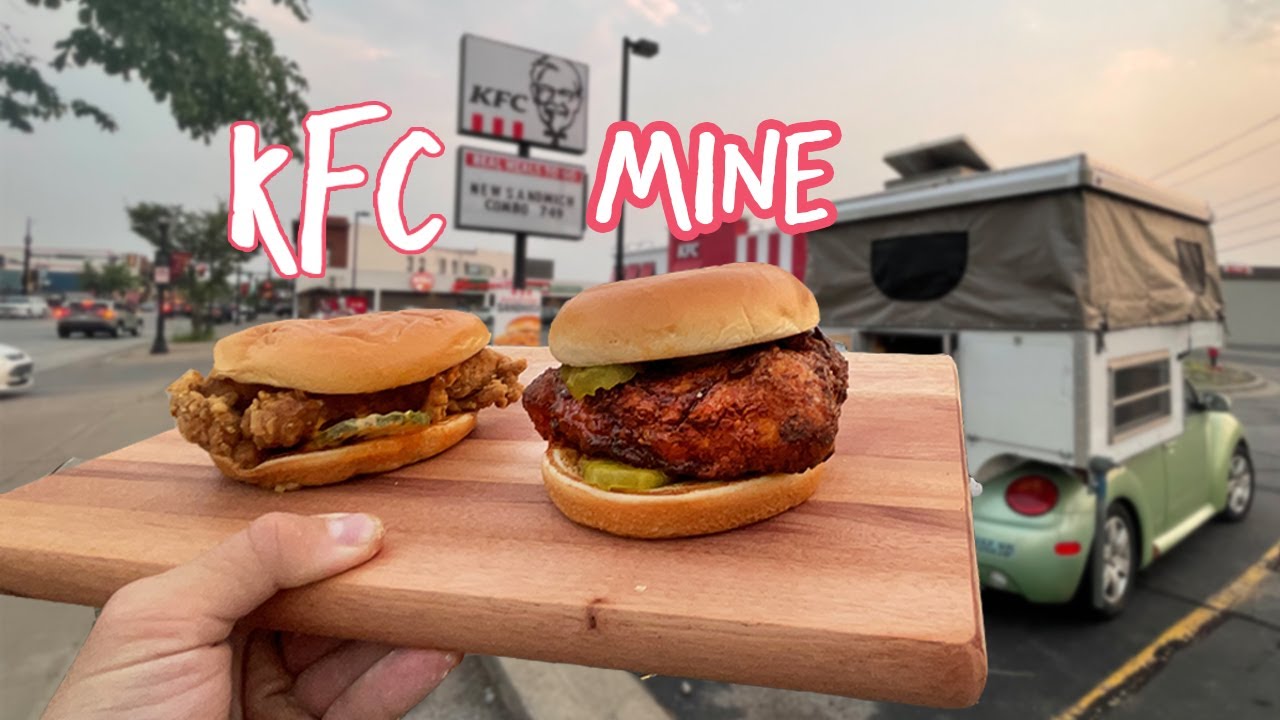Cooking A KFC Nashville Hot Chicken Sandwich In Their Parking Lot