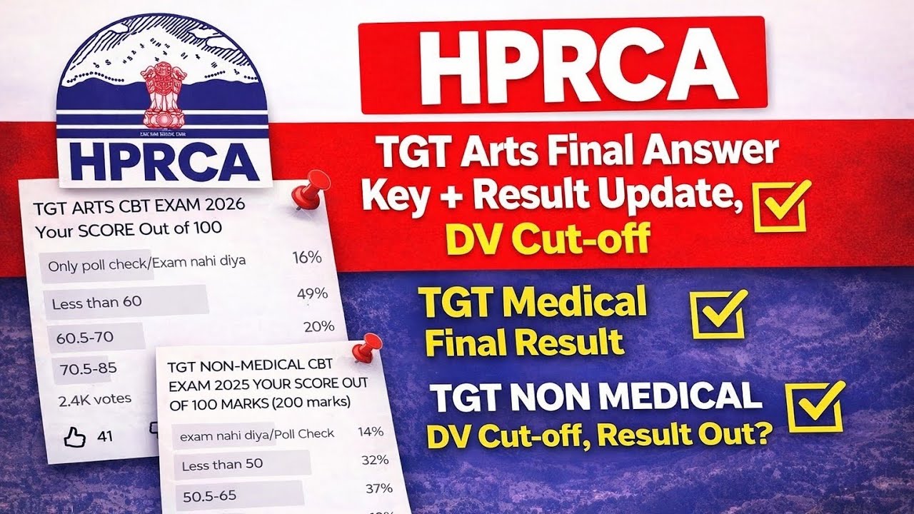 HPRCA TGT Arts Final Answer Key 2026? | DV Cut-off | TGT Medical Final Result?| TGT Non-Medical 
