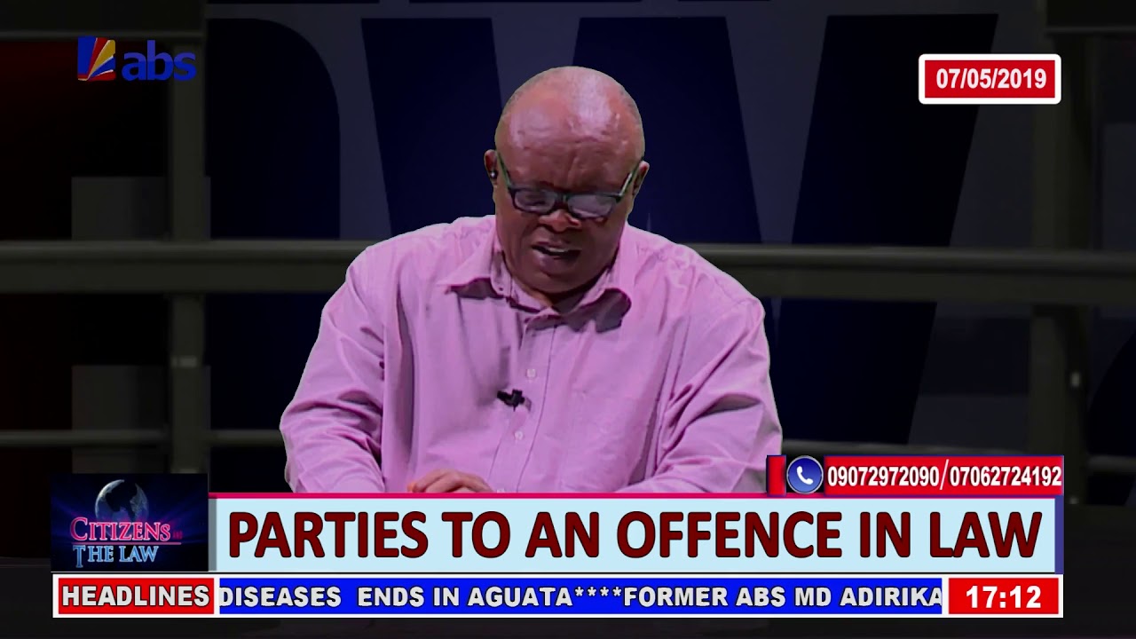 Citizens And The Law - Parties To An Offence In Law