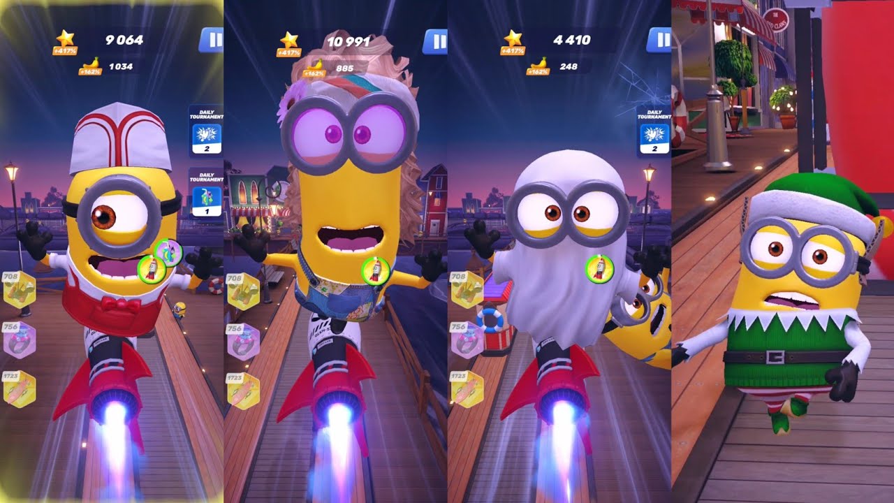 Ice-cream Stuart vs Hippie Kevin vs Ghost vs Elf | New Minion rush |