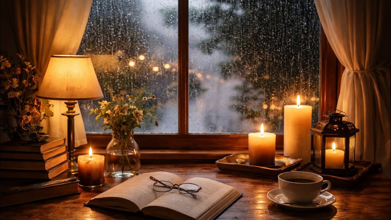 Sleep Better with Rain & Relaxing Music | Cozy Night Ambience