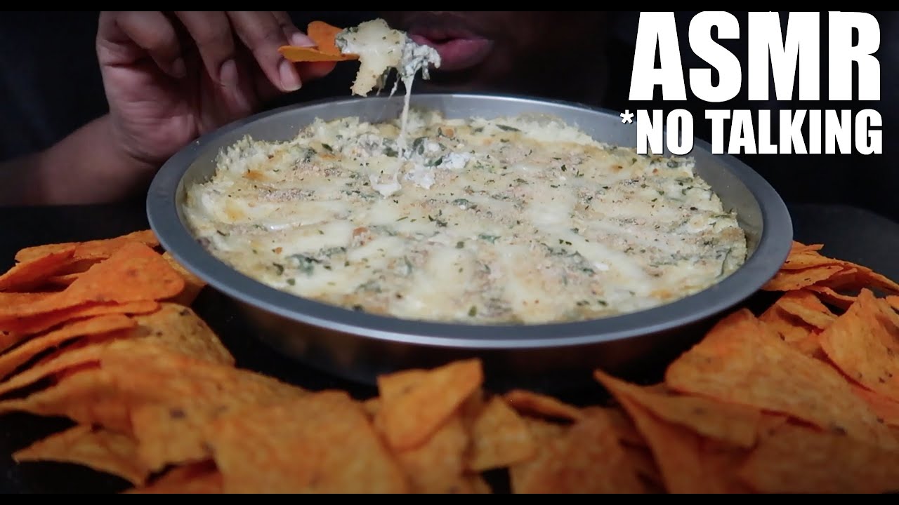 ASMR CREAMY SPINACH & ARTICHOKE DIP + NACHO CHEESE DORITOS MUKBANG 먹방 (EATING SOUNDS) *NO TALKING