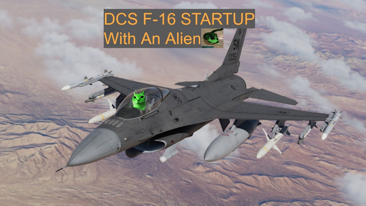 DCS but i got turned into an ALIEN + f-16 startup (2X speed recommended)