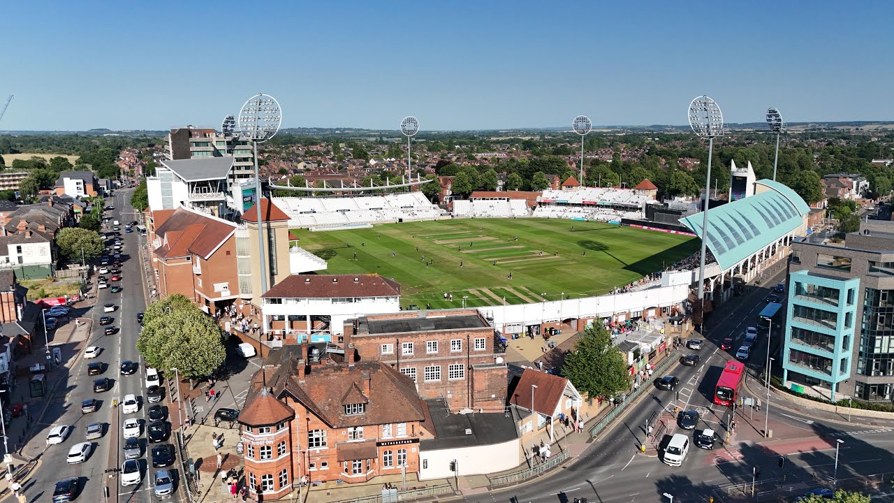 Trent Bridge Cricket Ground Nottingham, brief drone flight 4K