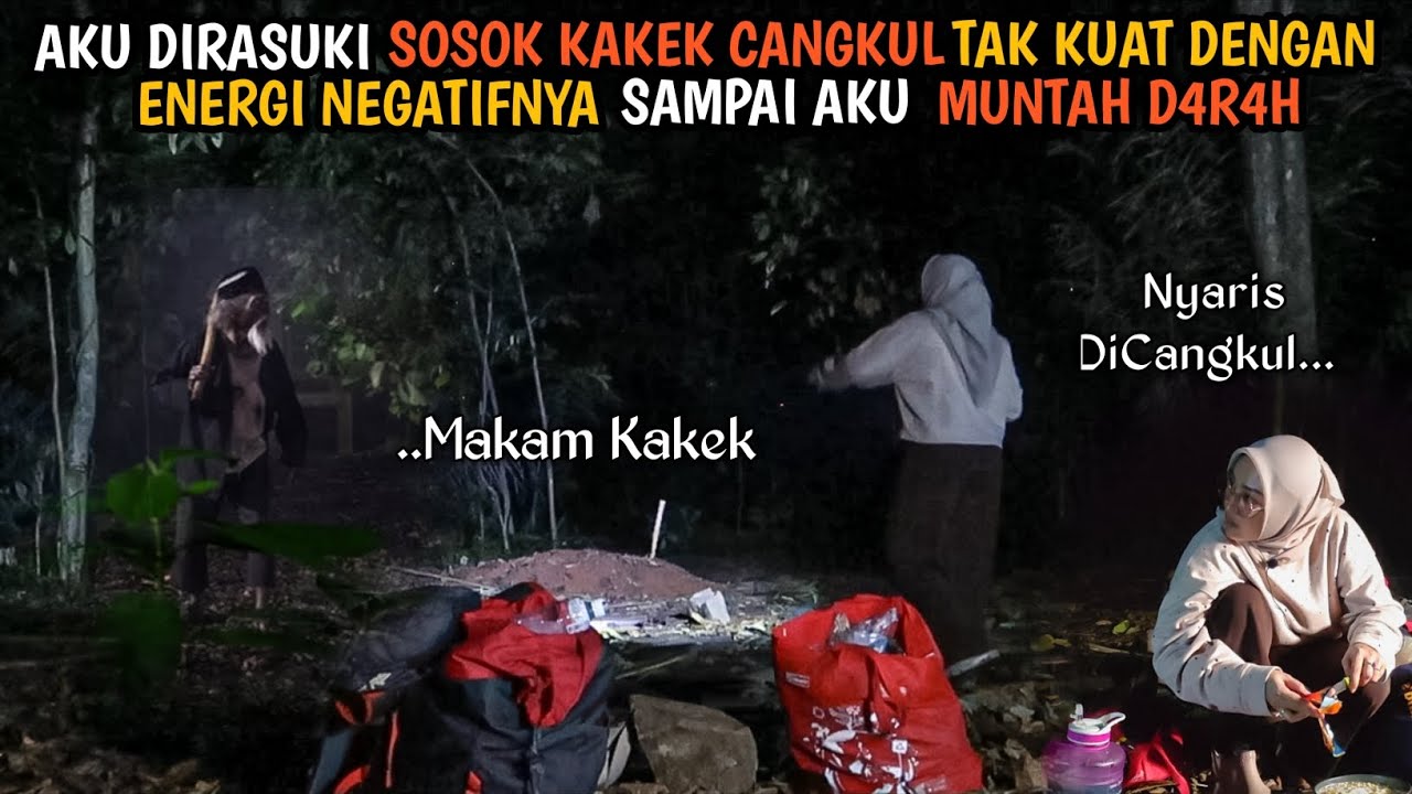 SOLO CAMPING HORROR :DITERROR  SOSOK KAKEK CANGKUL PADAHAL SUDAH WAFAT 8 TAHUN LALU ‼️ LARI MENJAUH