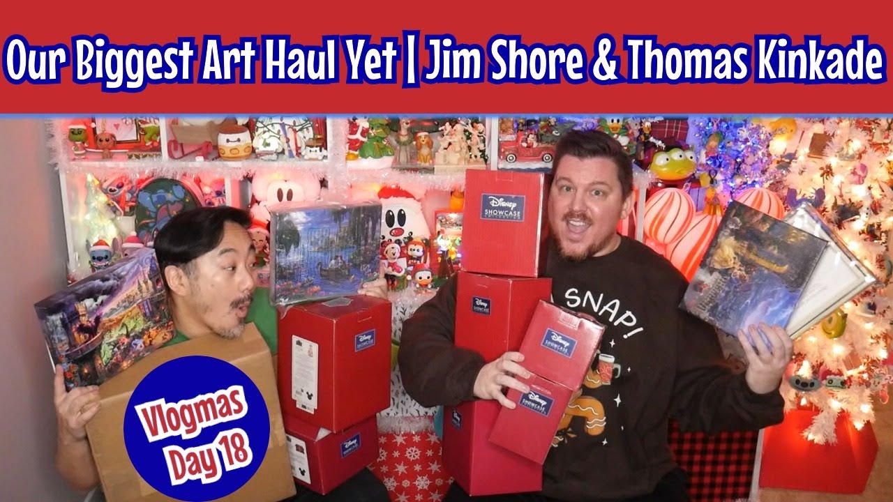 Our Biggest Disney Art Haul Yet! | Jim Shore & Thomas Kinkade Collections | Vlogmas Day 18